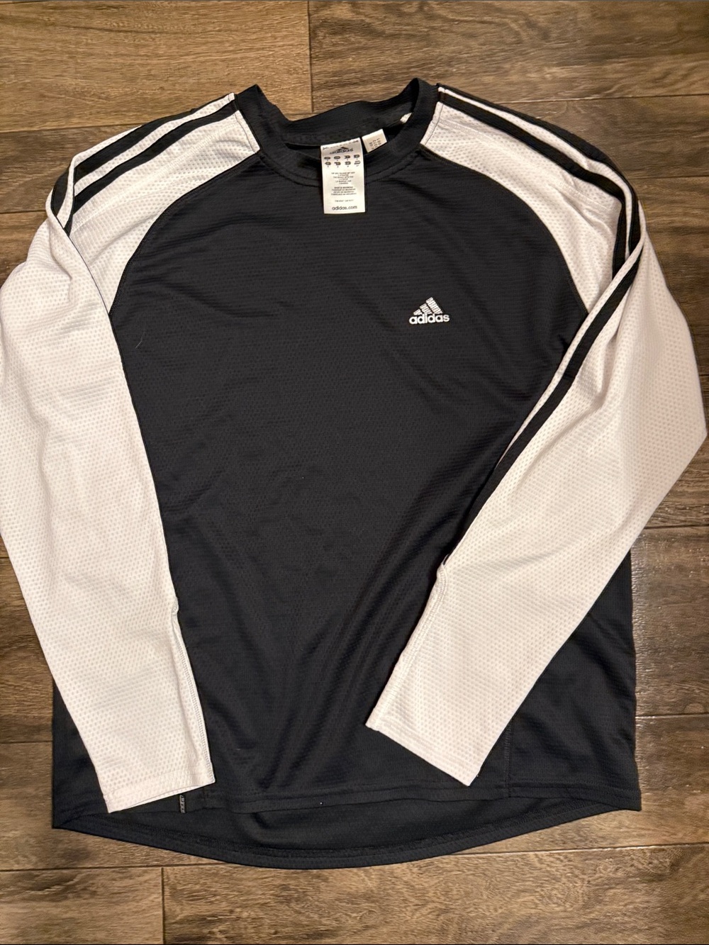 adidas Black and White Long Sleeve Athletic Top